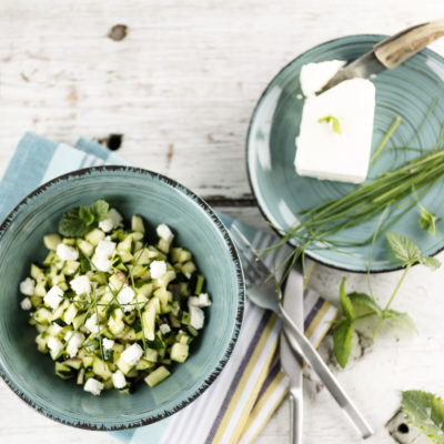 Tartare de courgette à la feta